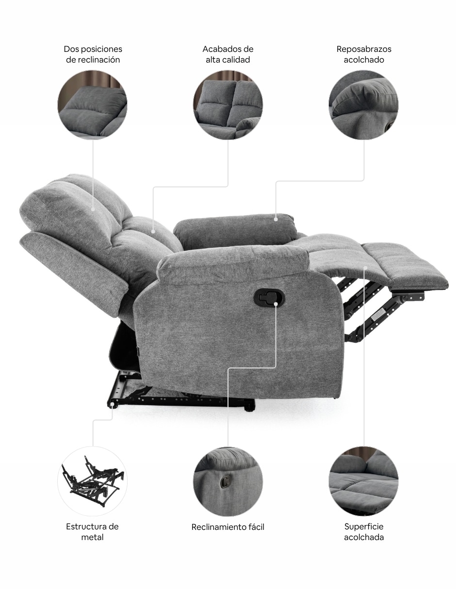 Reclinable Easy Living de poliéster