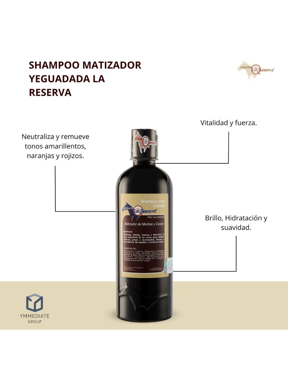 Shampoo matizador de canas para cabello todo tipo matizador yeguada la reserva shampoo matizador