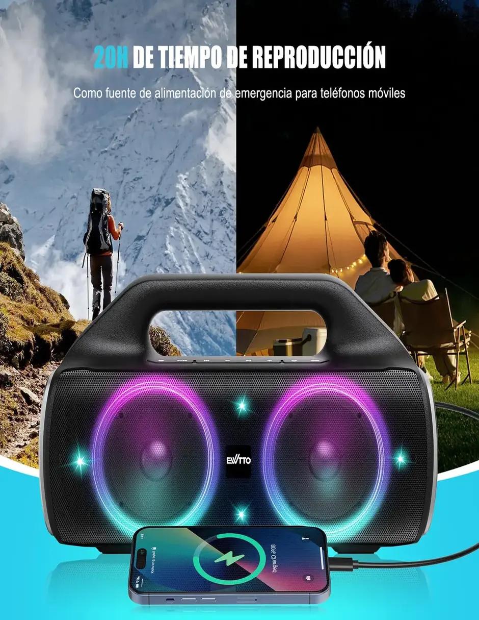 Bocina portátil Ewtto EW-P406BA inalambrica