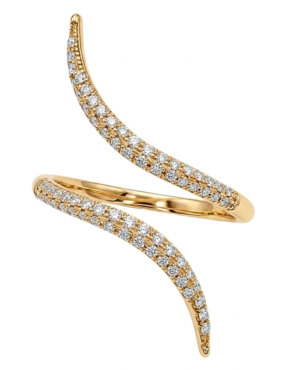Anillo multi gemas serpiente brillo p 925 de plata zirconia cúbica baño de oro