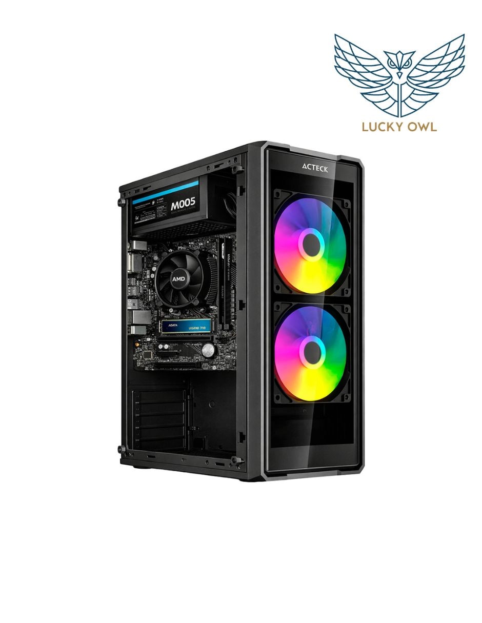 Computadora de escritorio lucky owl pc-036 amd ryzen 5 16 GB RAM 500 GB SSD