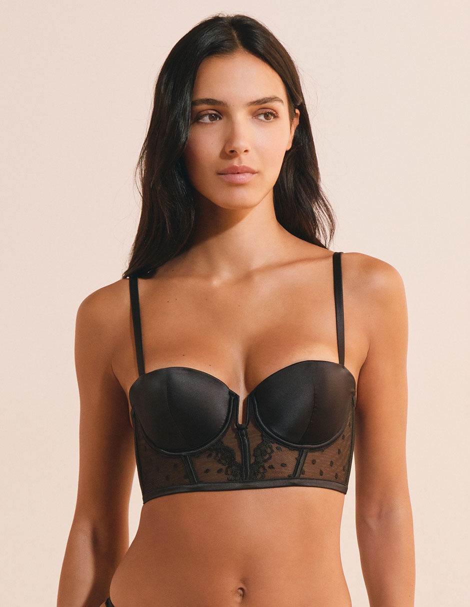 Brassiere balconette con copa para mujer 4