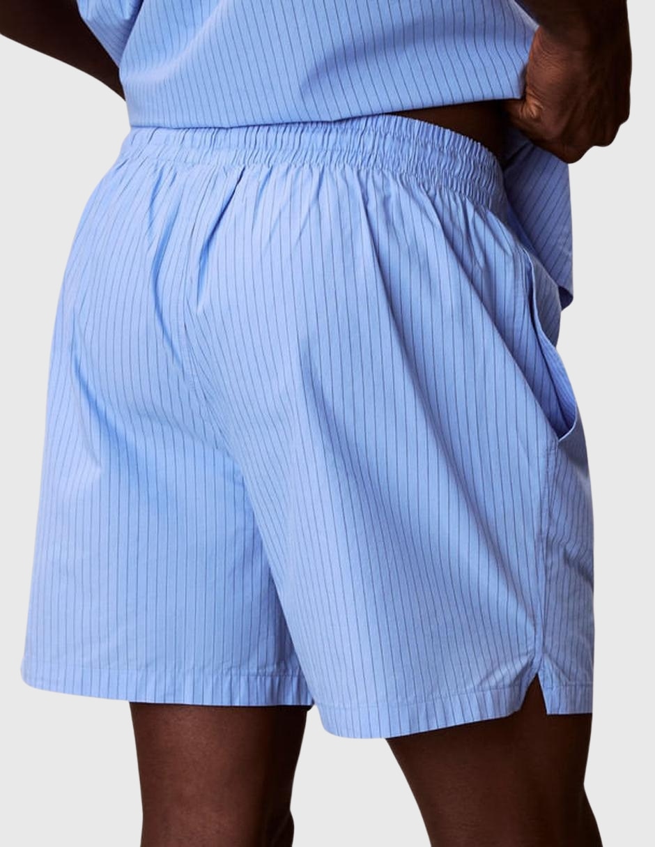 Pijama short estampado a rayas de algodón para hombre 2