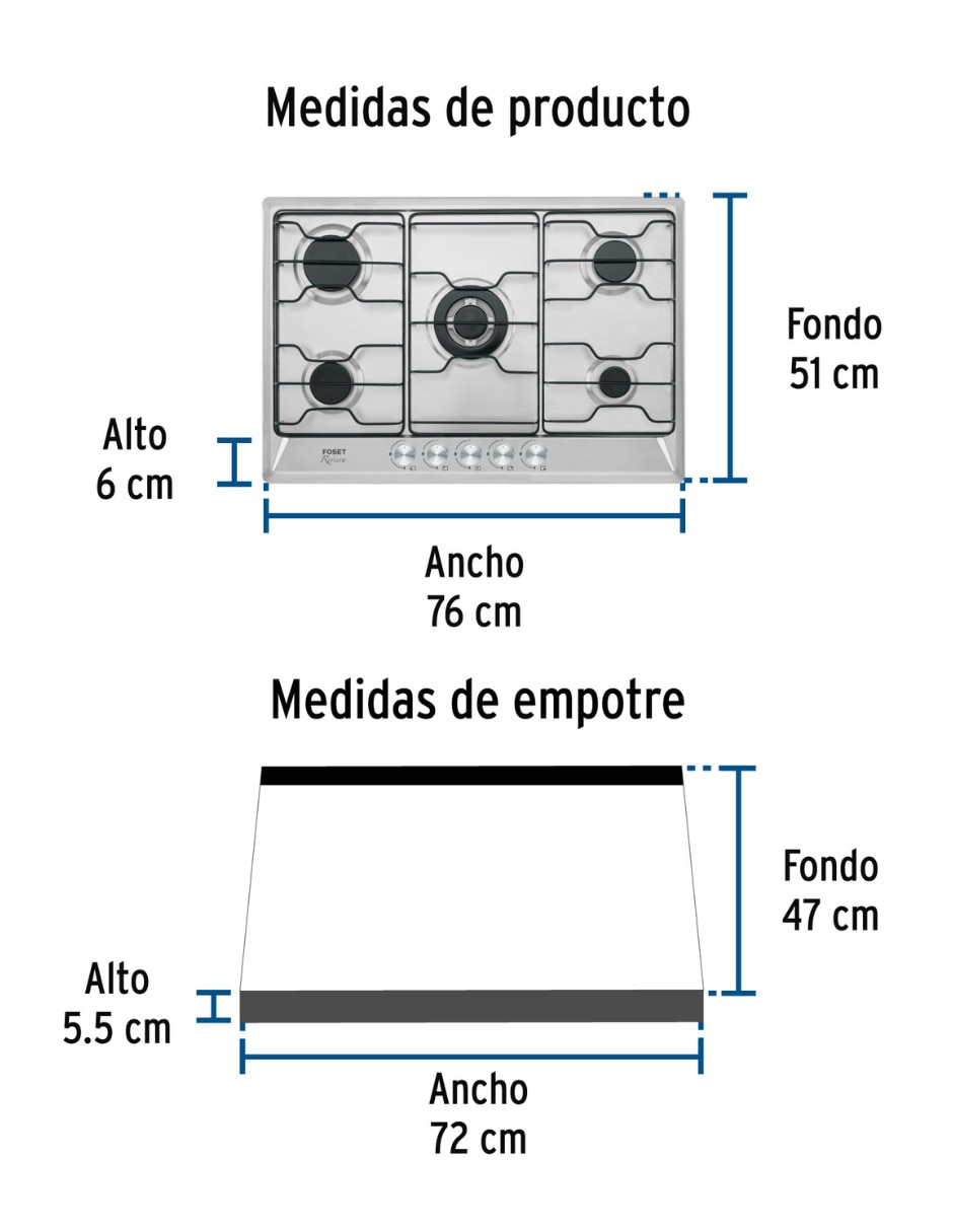 Parrilla a empotrable foset