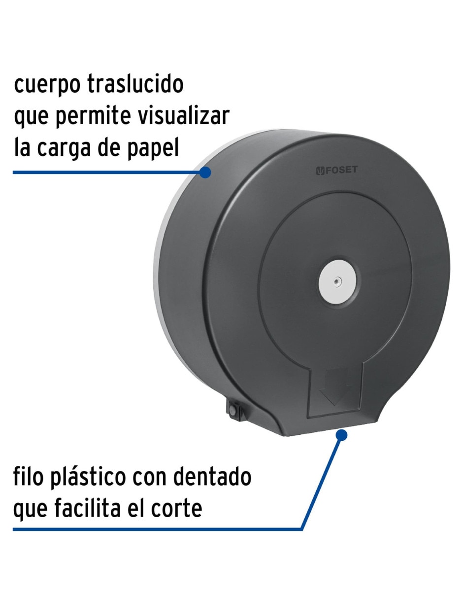 Portarrollos de Plástico Foset dispensador 1 rollo