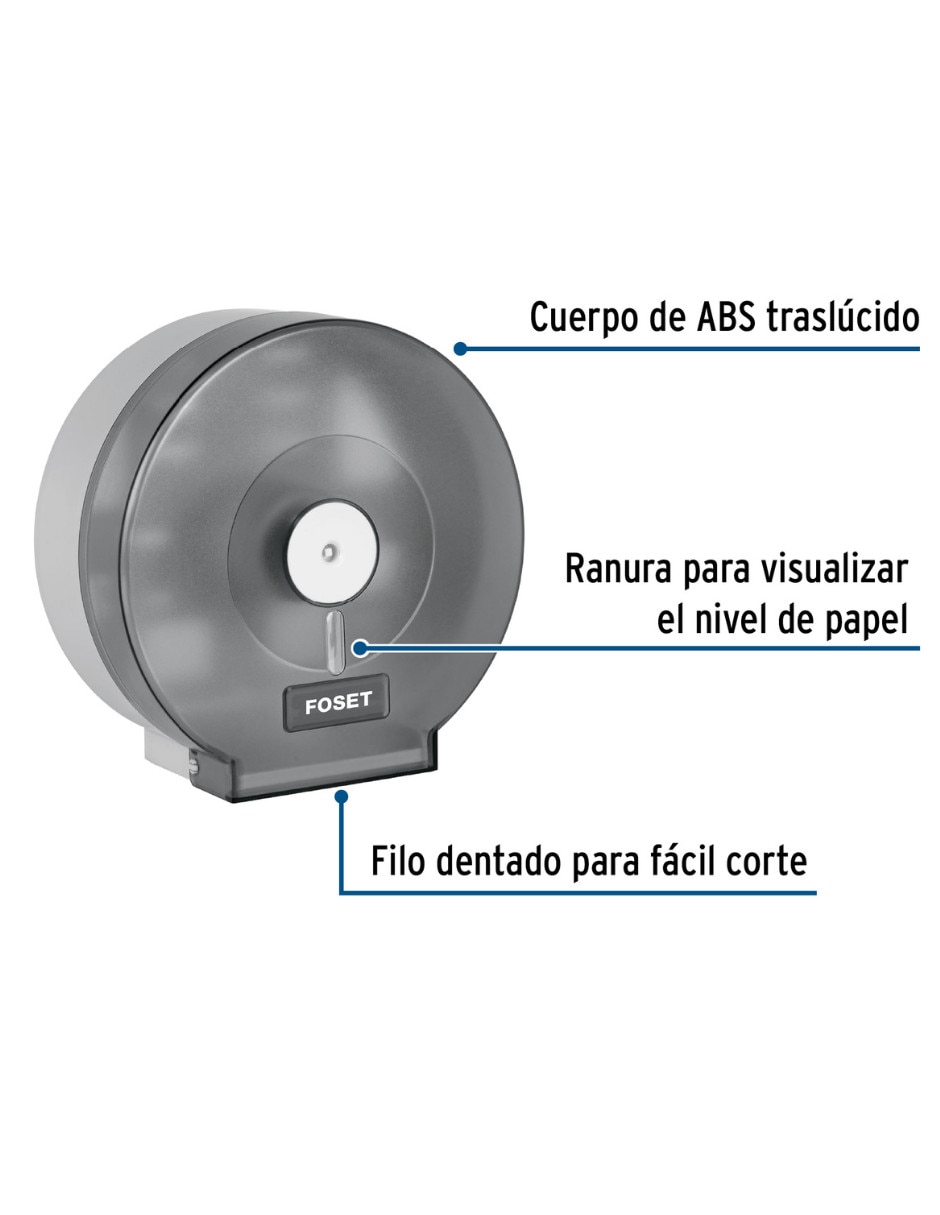 Portarrollos de Plástico Foset dispensador 1 rollo