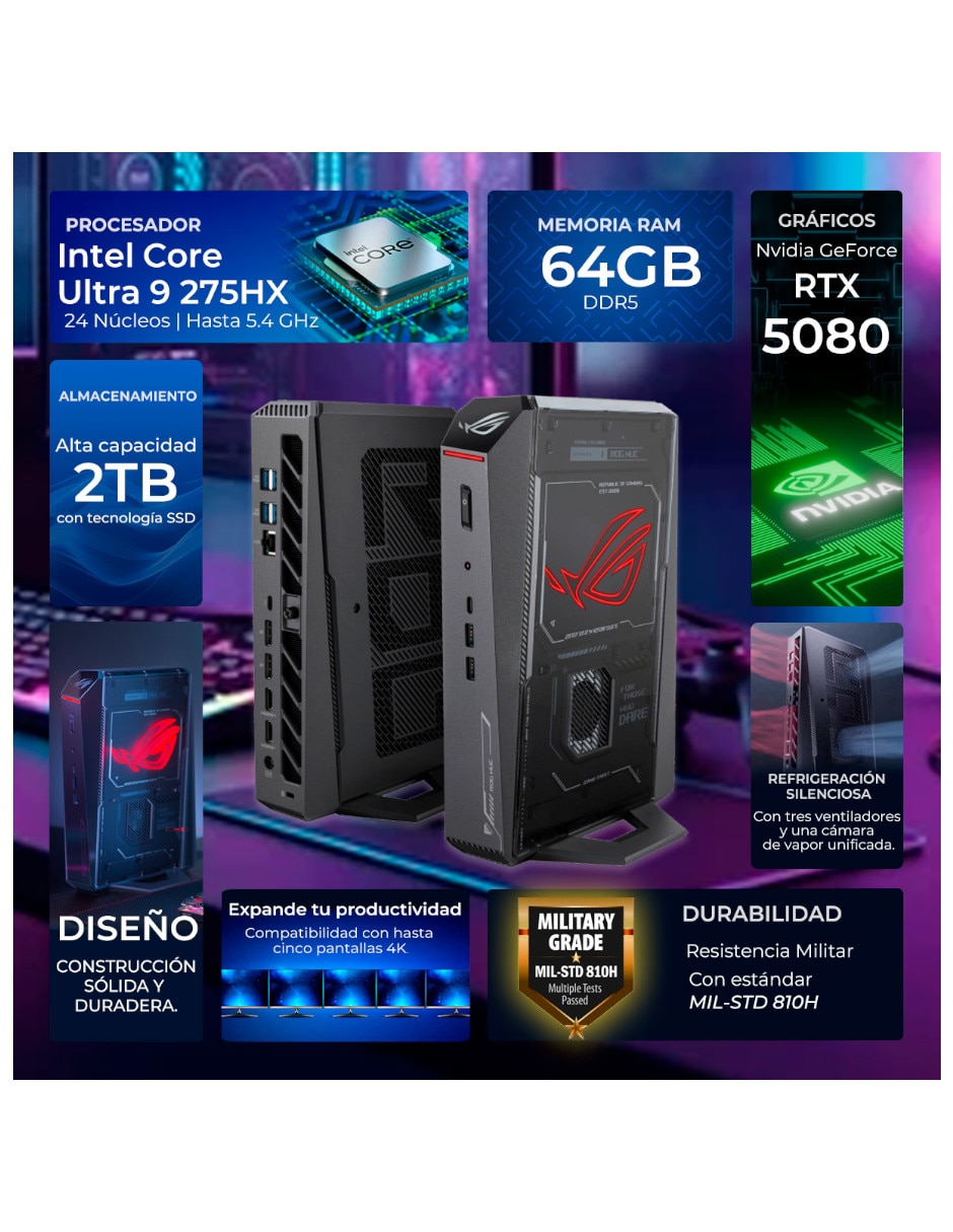 Mini PC Asus RNUC25R5080U9642T Intel Core Ultra 9 NVIDIA GeForce RTX 5080 64 GB RAM 2 TB SSD