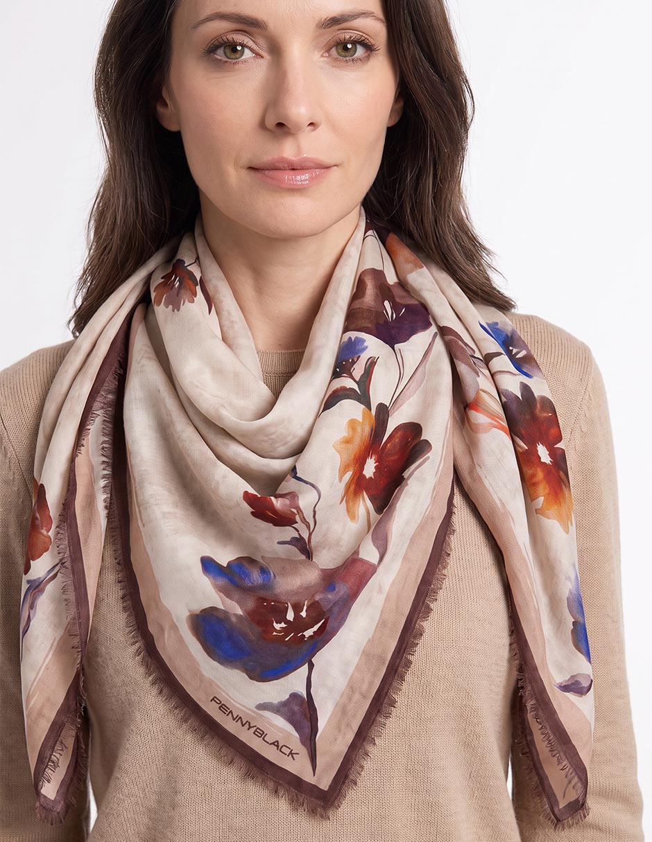 Foulard estampado floral para mujer 1