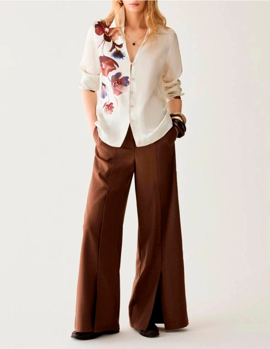 Pantalón relaxed wide leg para mujer