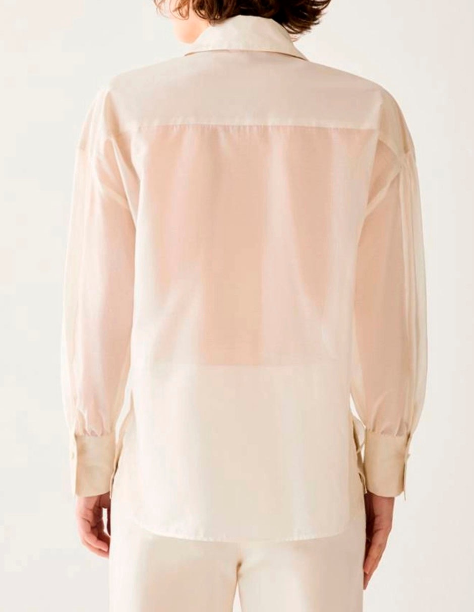 Camisa de vestir de algodón manga larga para mujer 3