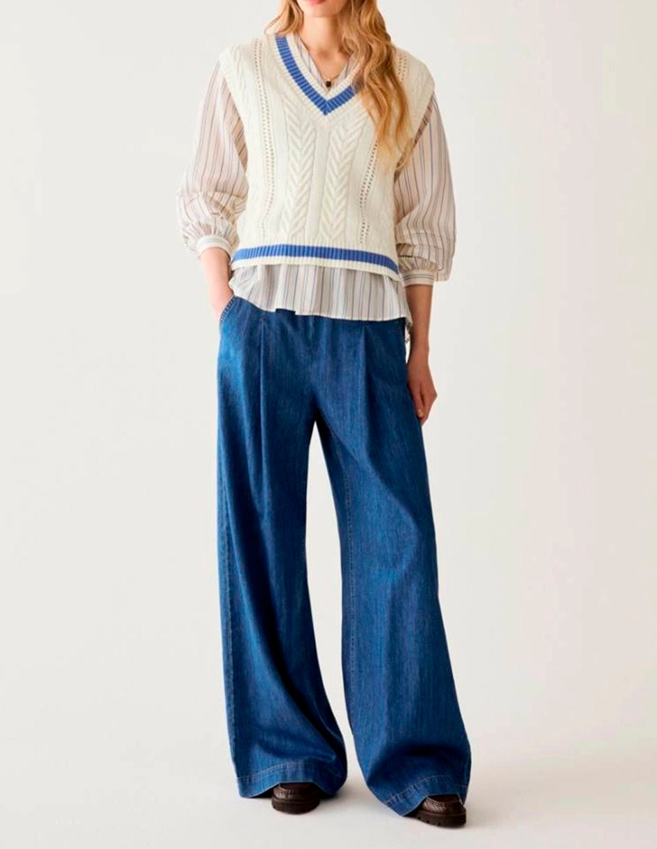 Jeans baggy a la cintura para mujer 2