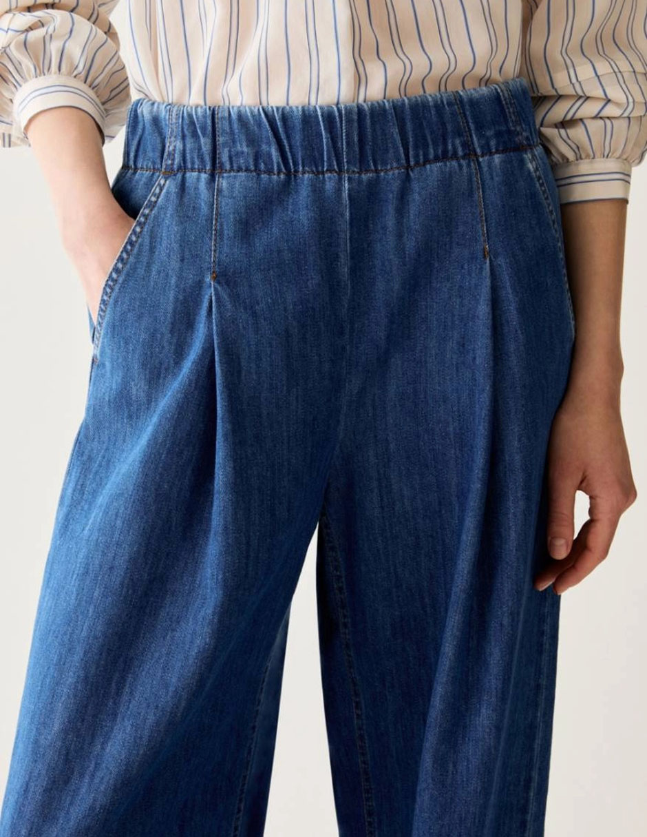 Jeans baggy a la cintura para mujer 4