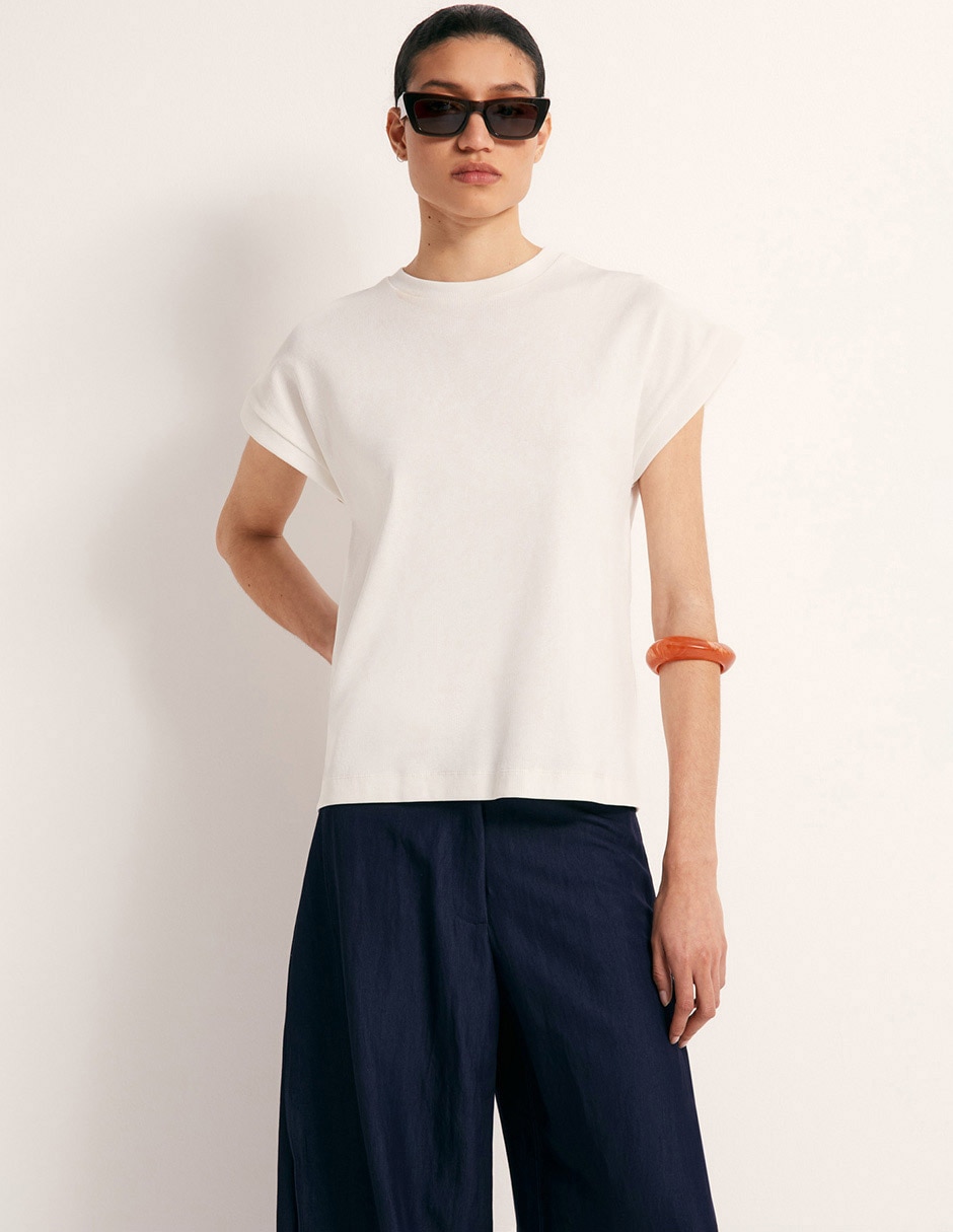 Playera manga corta cuello redondo para mujer Playera manga corta cuello redondo para mujer