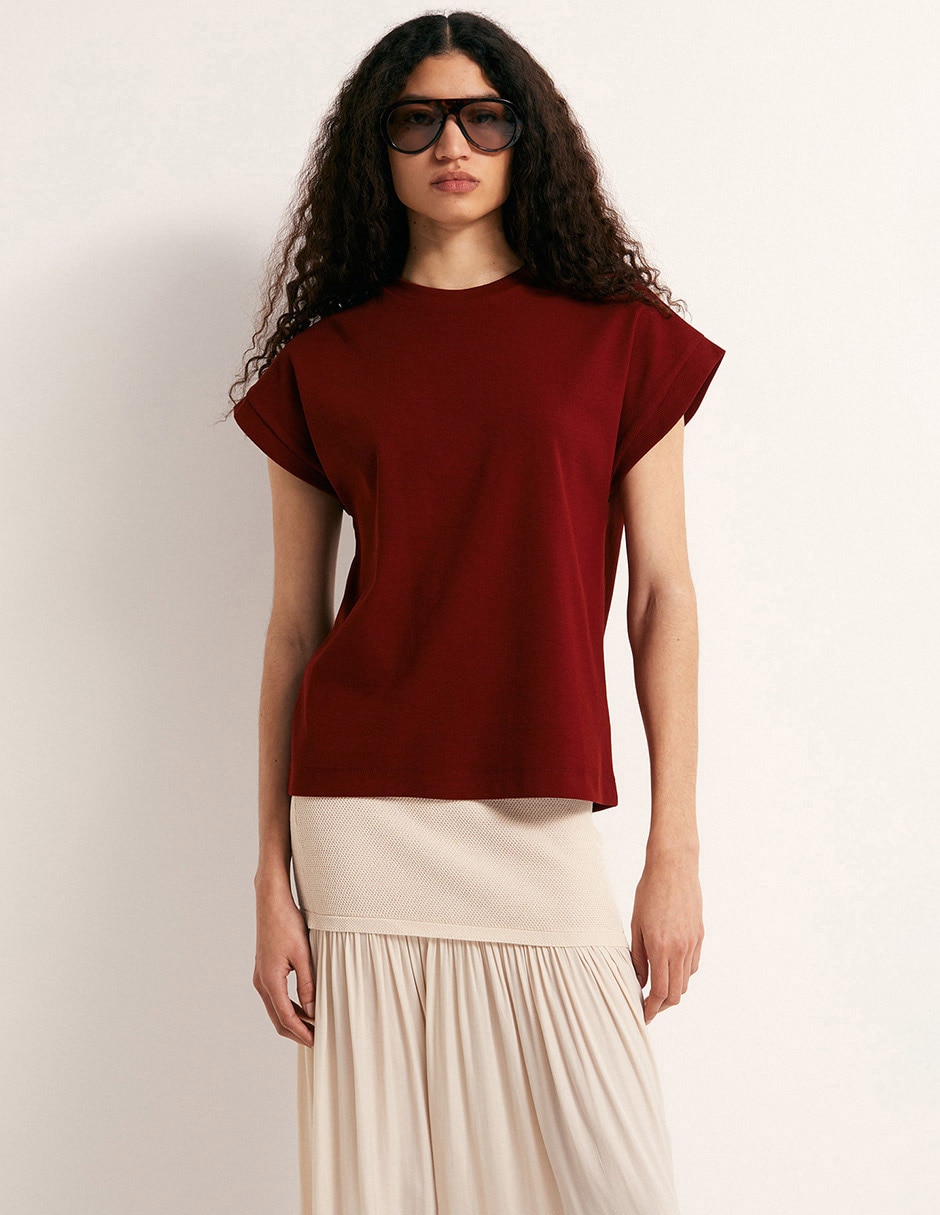 Playera manga corta cuello redondo para mujer 1