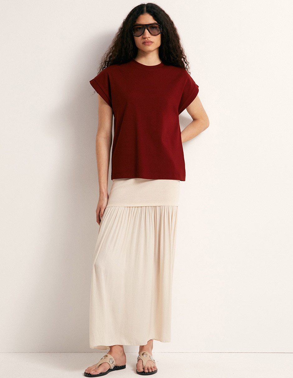 Playera manga corta cuello redondo para mujer 4