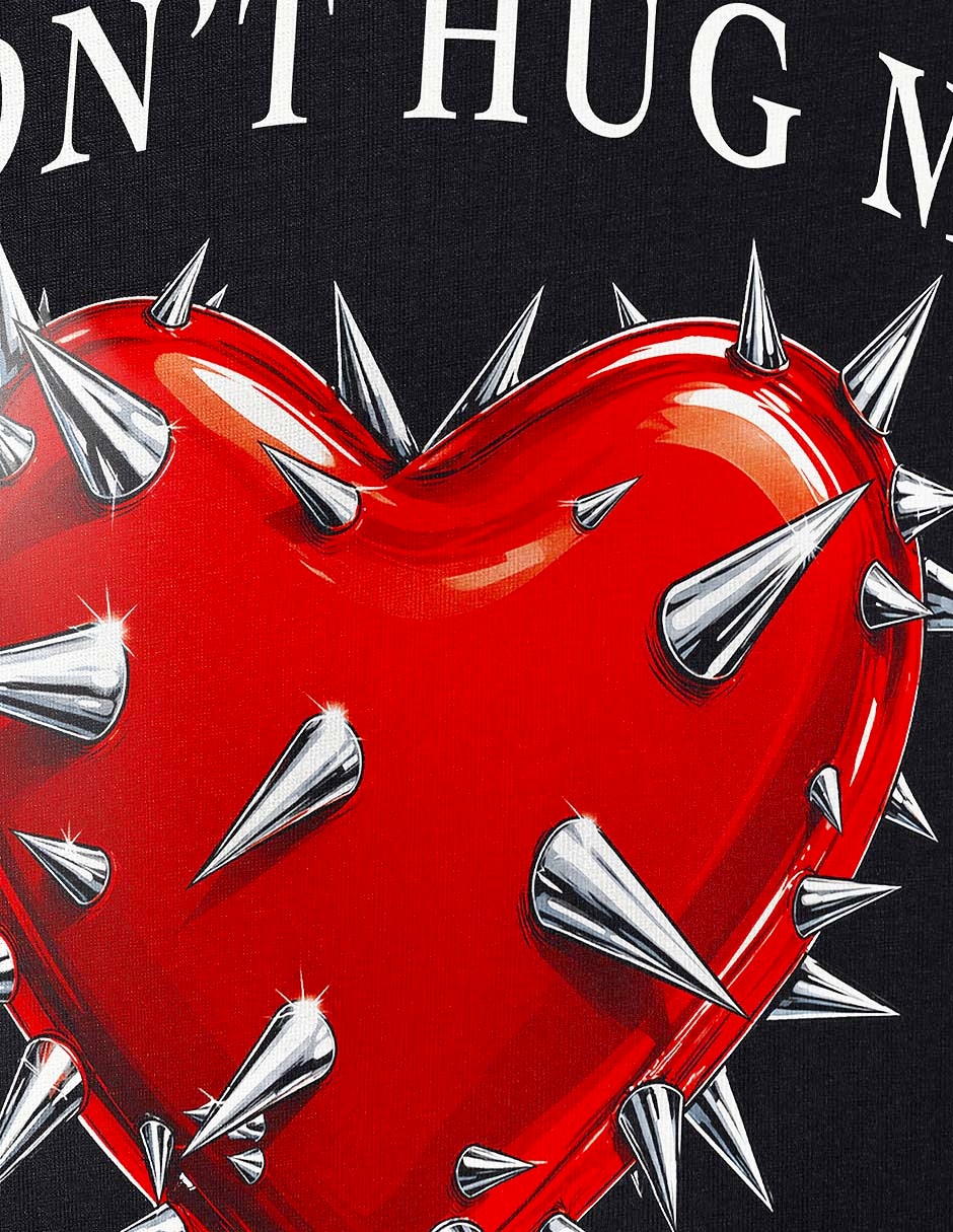 Playera Don't Hug Me Corazon cuello redondo para hombre 3