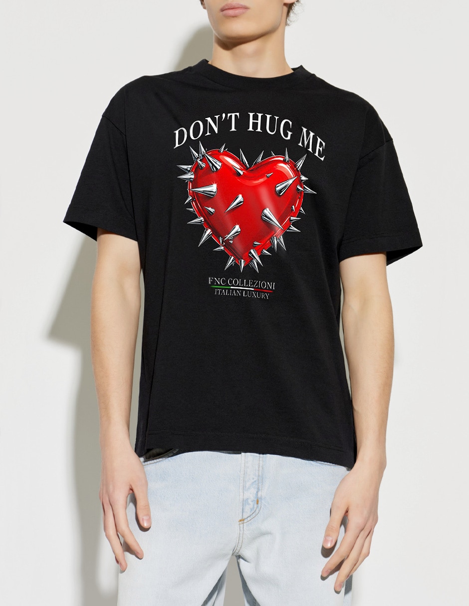 Playera Don't Hug Me Corazon cuello redondo para hombre Playera Don't Hug Me Corazon cuello redondo para hombre