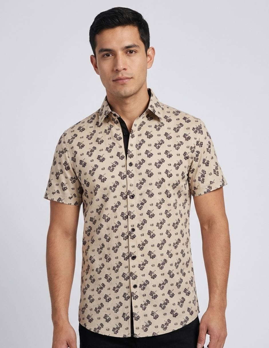 Camisa casual manga corta para hombre