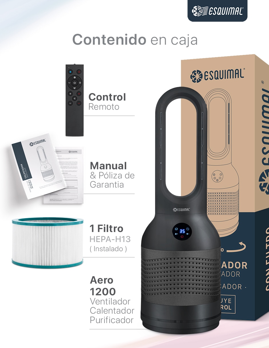 Ventilador 3 en 1 con control remoto 8 velocidades 9