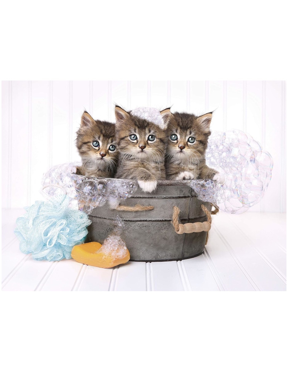 Rompecabezas gatos y más gatos gatitos y jabón Clementoni 500 piezas