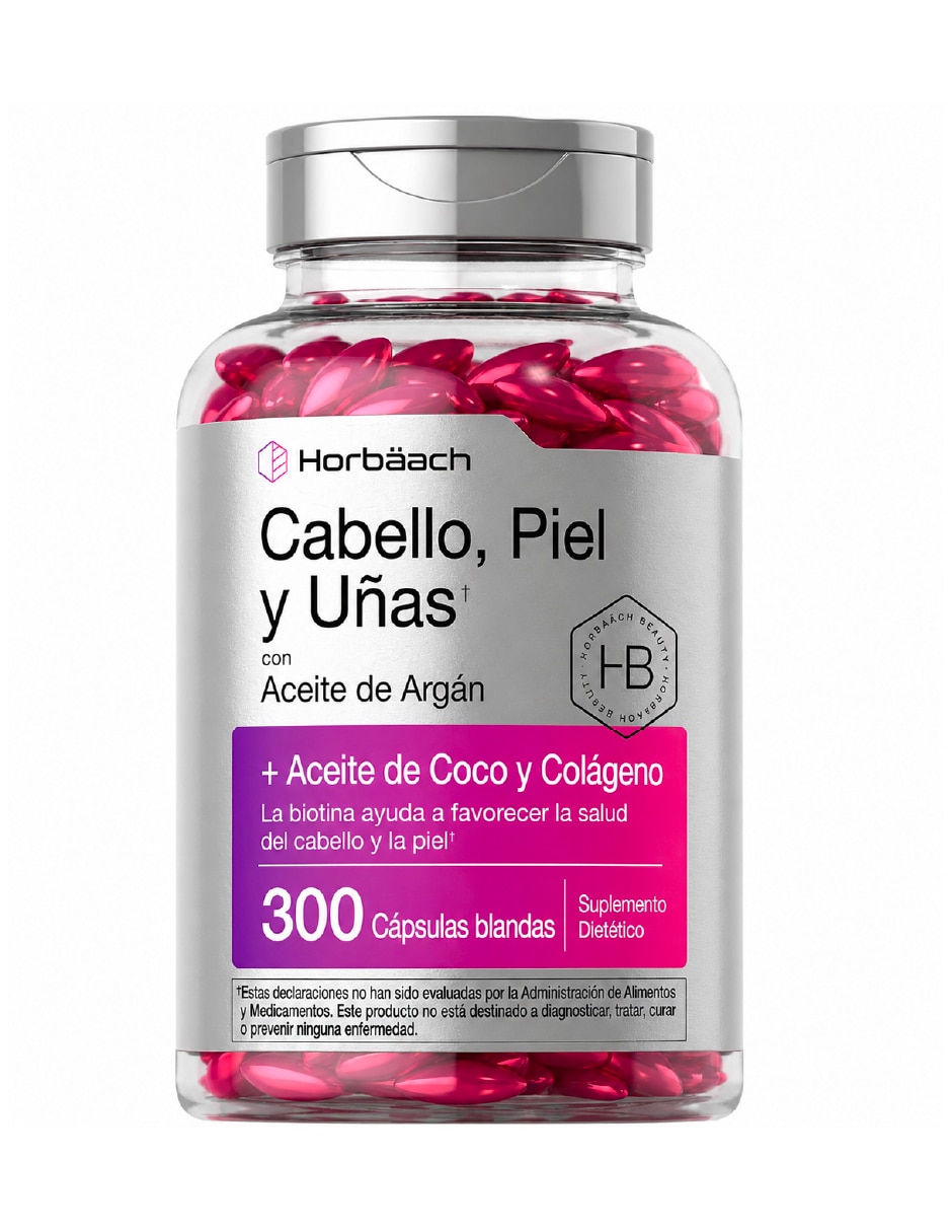 Hair Skin Nails con Aceite de Argán Coco Colágeno y Biotina 300 Softgels Vitamina E, Vitamina B5, Vitamina D3, Zinc, Vitamina C y Vitamina A Hair Skin Nails con Aceite de Argán Coco Colágeno y Biotina 300 Softgels Vitamina E, Vitamina B5, Vitamina D3, Zinc, Vitamina C y Vitamina A