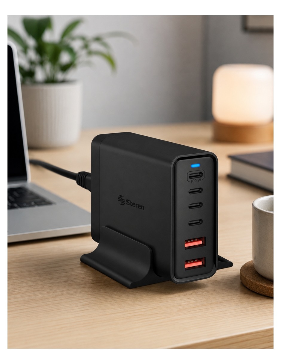 Estación de carga Steren ELI-7116 USB + USB tipo C 125 W