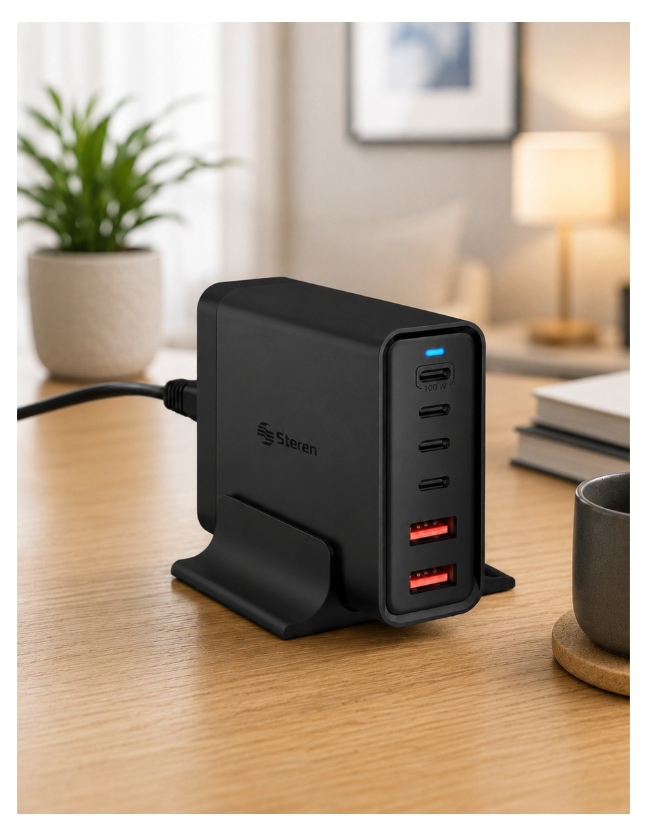 Estación de carga Steren ELI-7116 USB + USB tipo C 125 W
