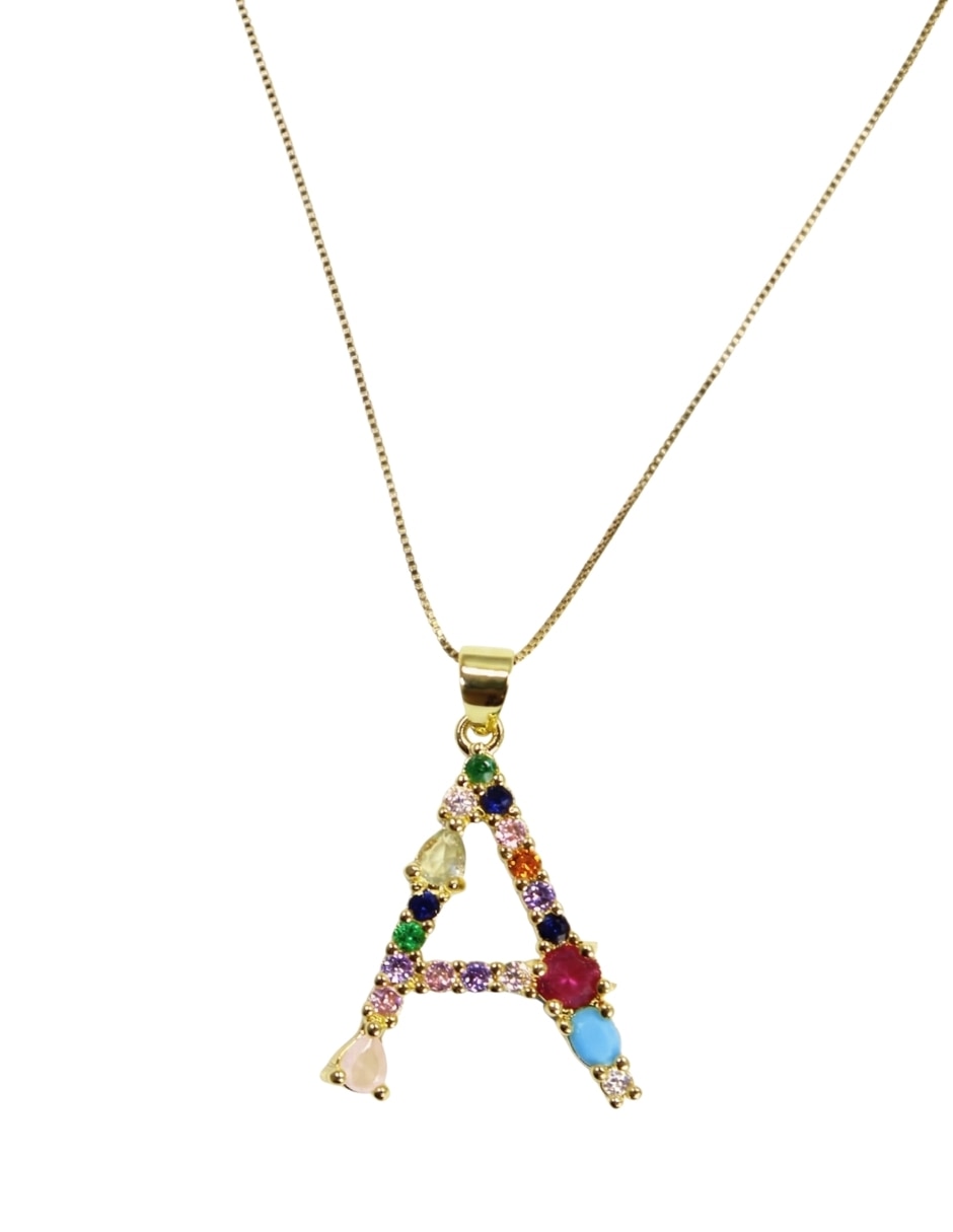 Collar con dije de letras Moon de oro laminado 10 K