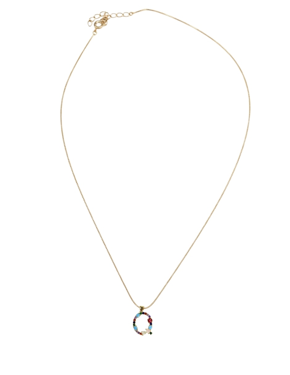 Collar con dije de letras Moon de oro laminado 10 K