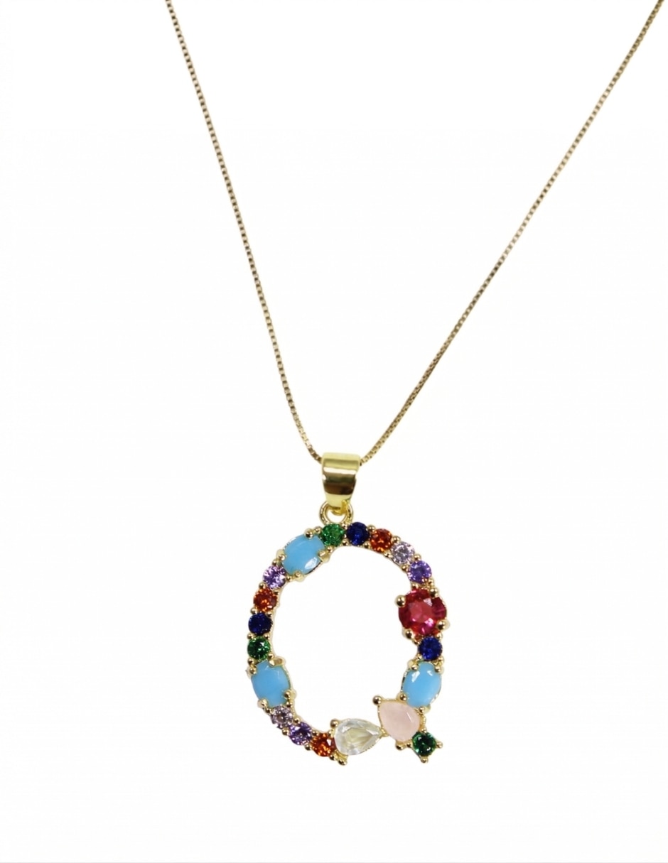 Collar con dije de letras Moon de oro laminado 10 K