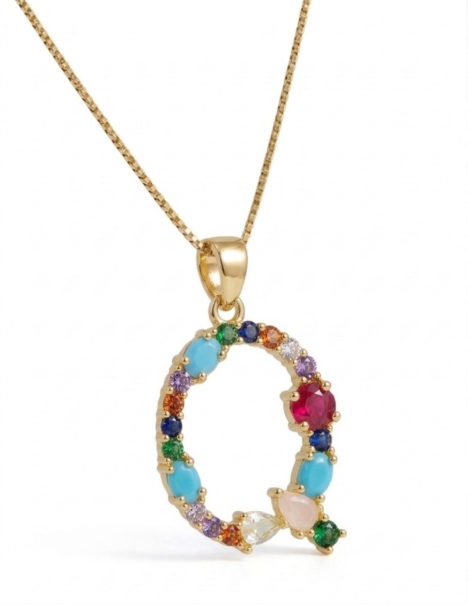 Collar con dije de letras Moon de oro laminado 10 K