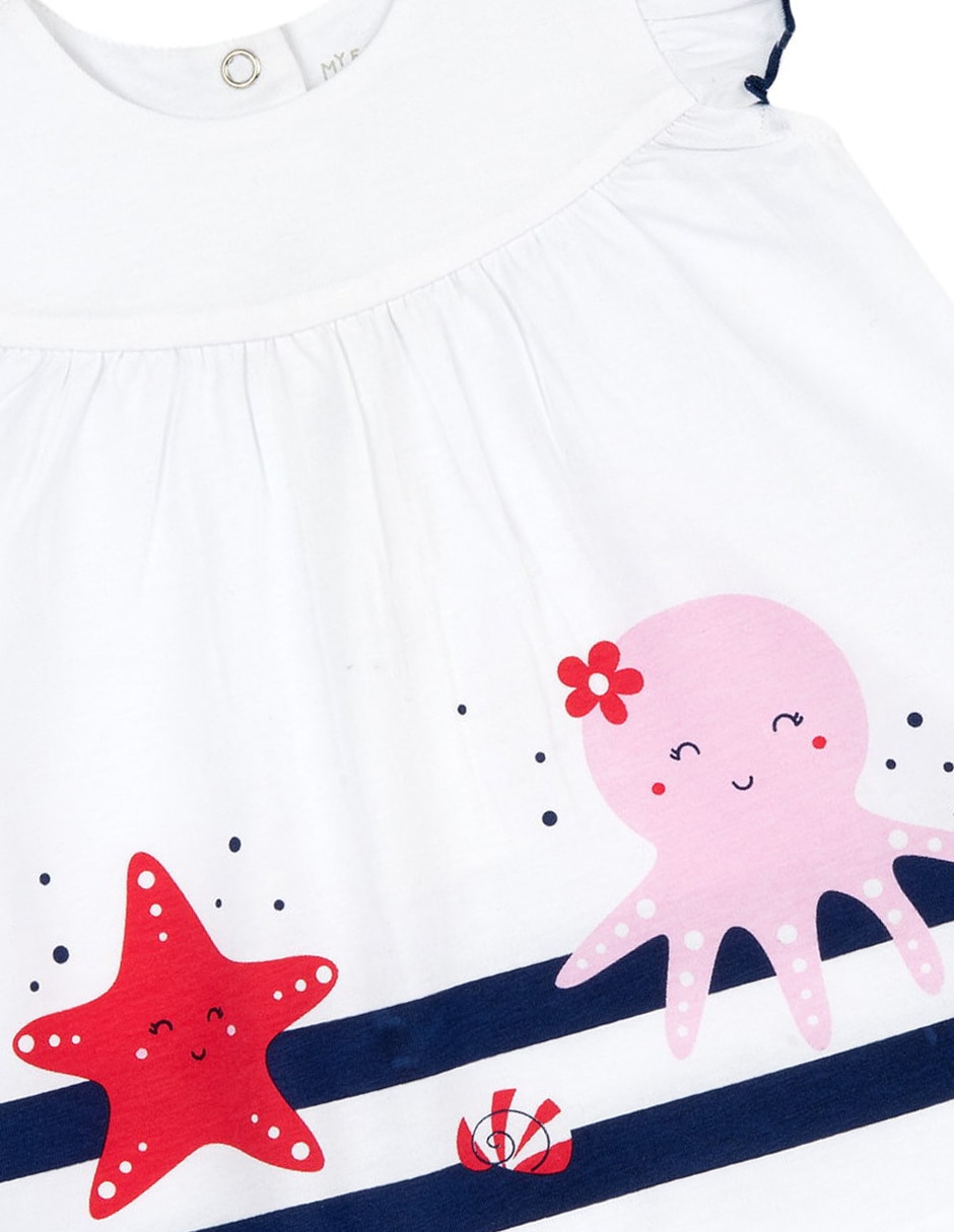 Vestido Chicco manga volantes para bebe niña