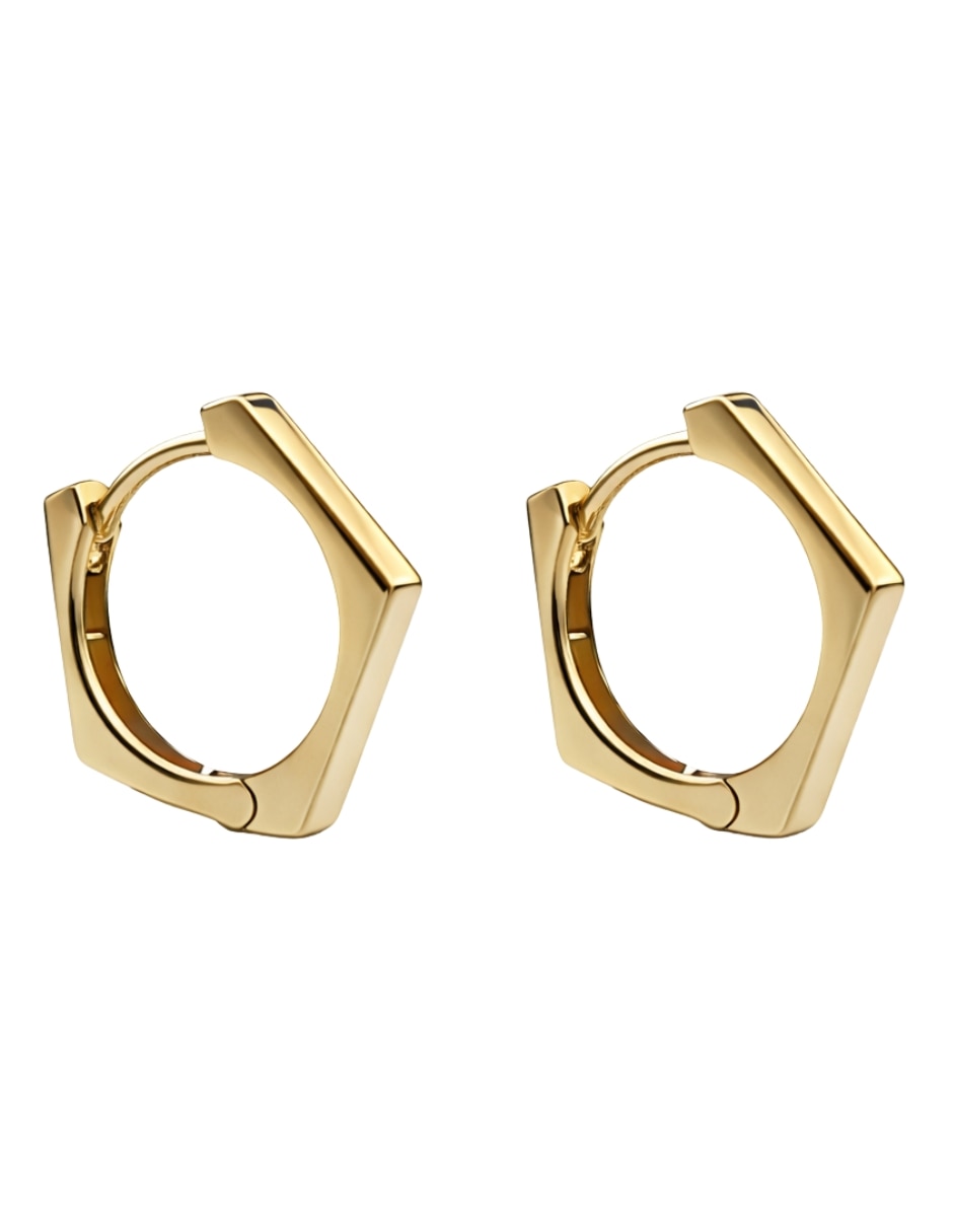 Aretes cortos octagonal de oro 10 K con acabado pulido Aretes cortos octagonal de oro 10 K con acabado pulido