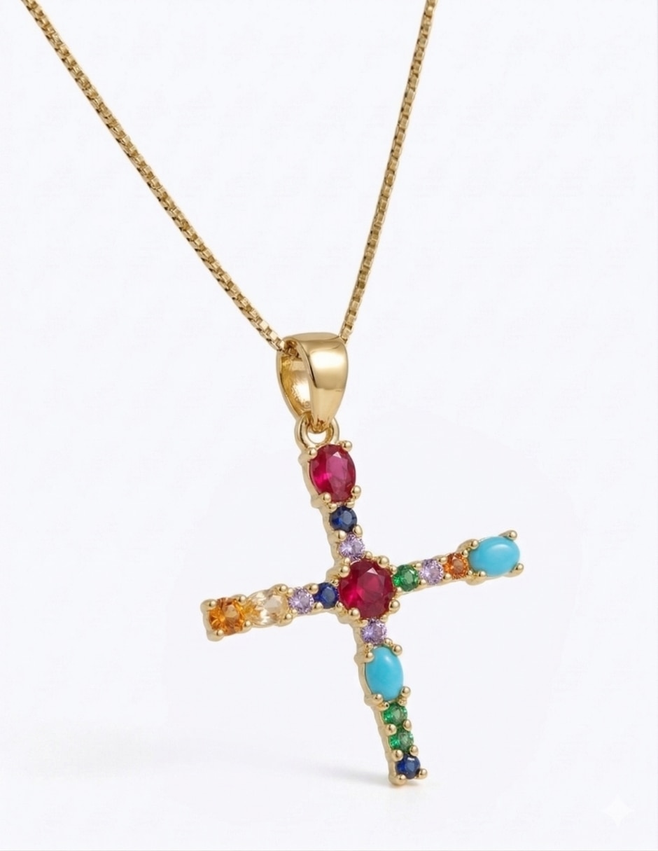 Collar con dije de letras de oro laminado 10 K