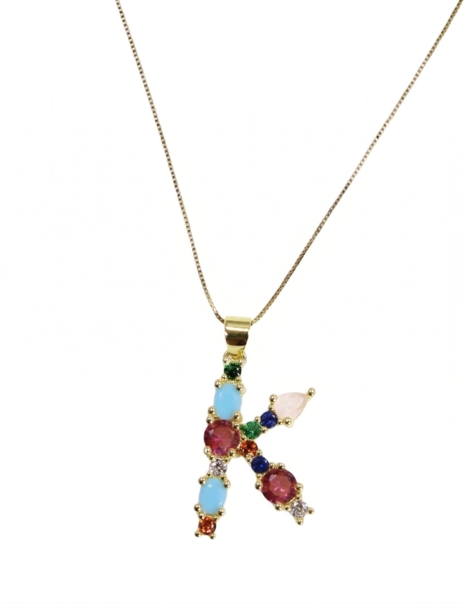 Collar con dije de letras Moon de oro laminado 10 K