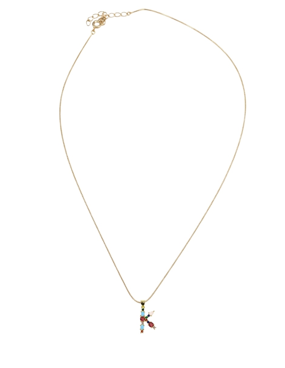 Collar con dije de letras Moon de oro laminado 10 K
