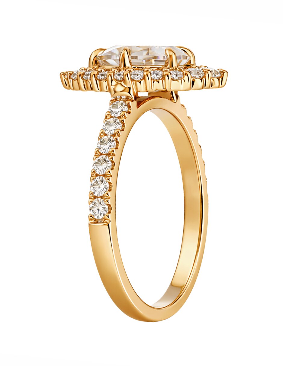 Anillo de compromiso de Oro amarillo 14 k GLADKOVA JOYERÍA Moissanita