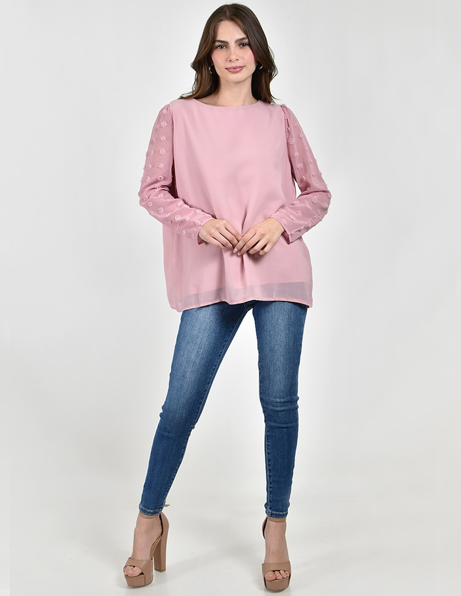 Blusa Roman Fashion manga larga para mujer