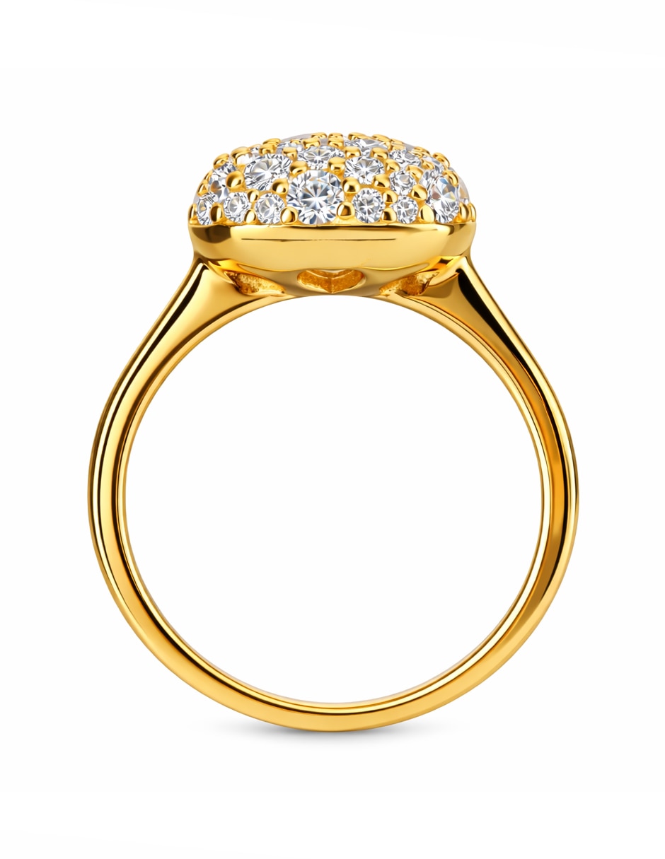 Anillo cuadrada gladkova joyería p 925 de plata zirconia chapa de oro