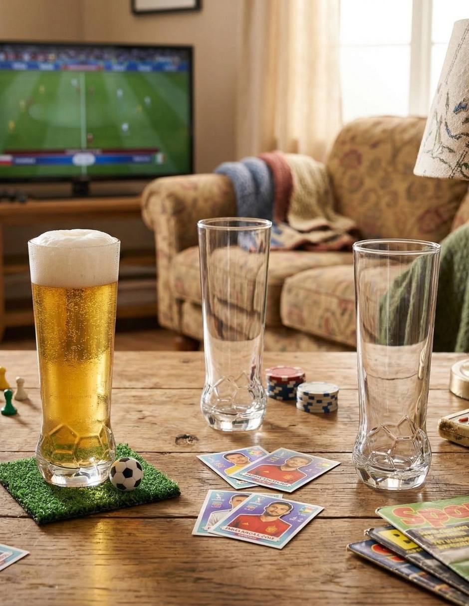 Set de vasos largo Libbey futbol de vidrio con 6 piezas