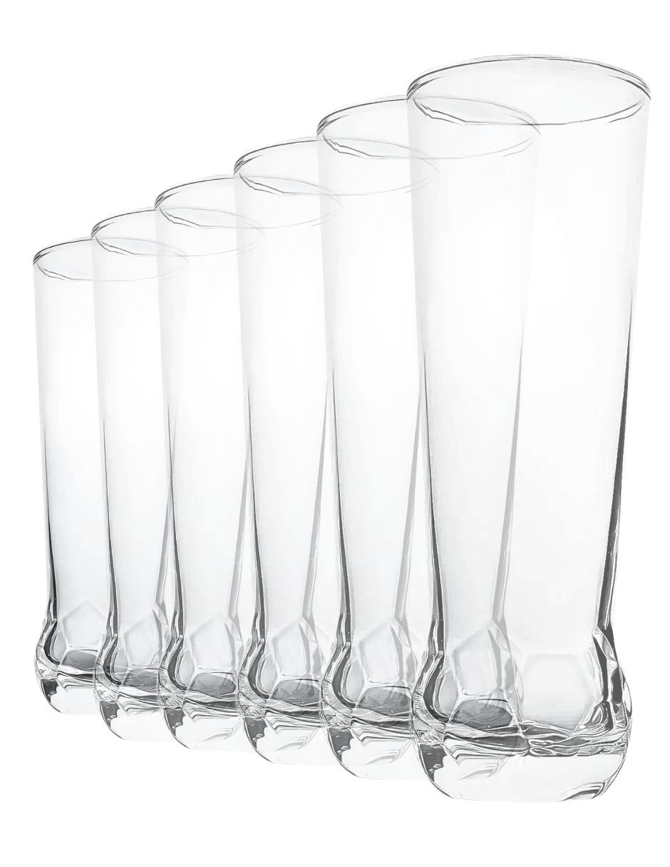 Set de vasos largo Libbey futbol de vidrio con 6 piezas