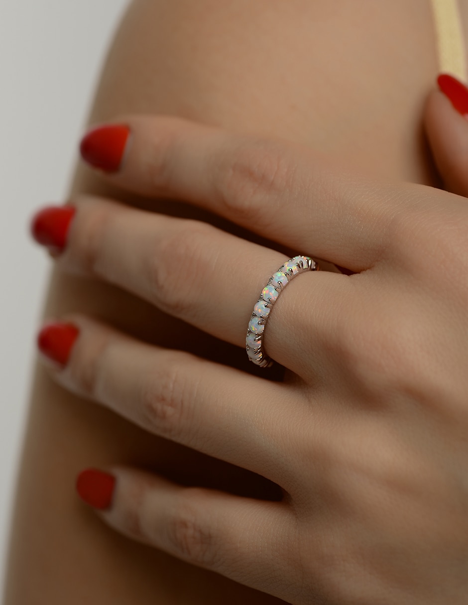 Anillo gladkova joyería p 925 de plata ópalo mate