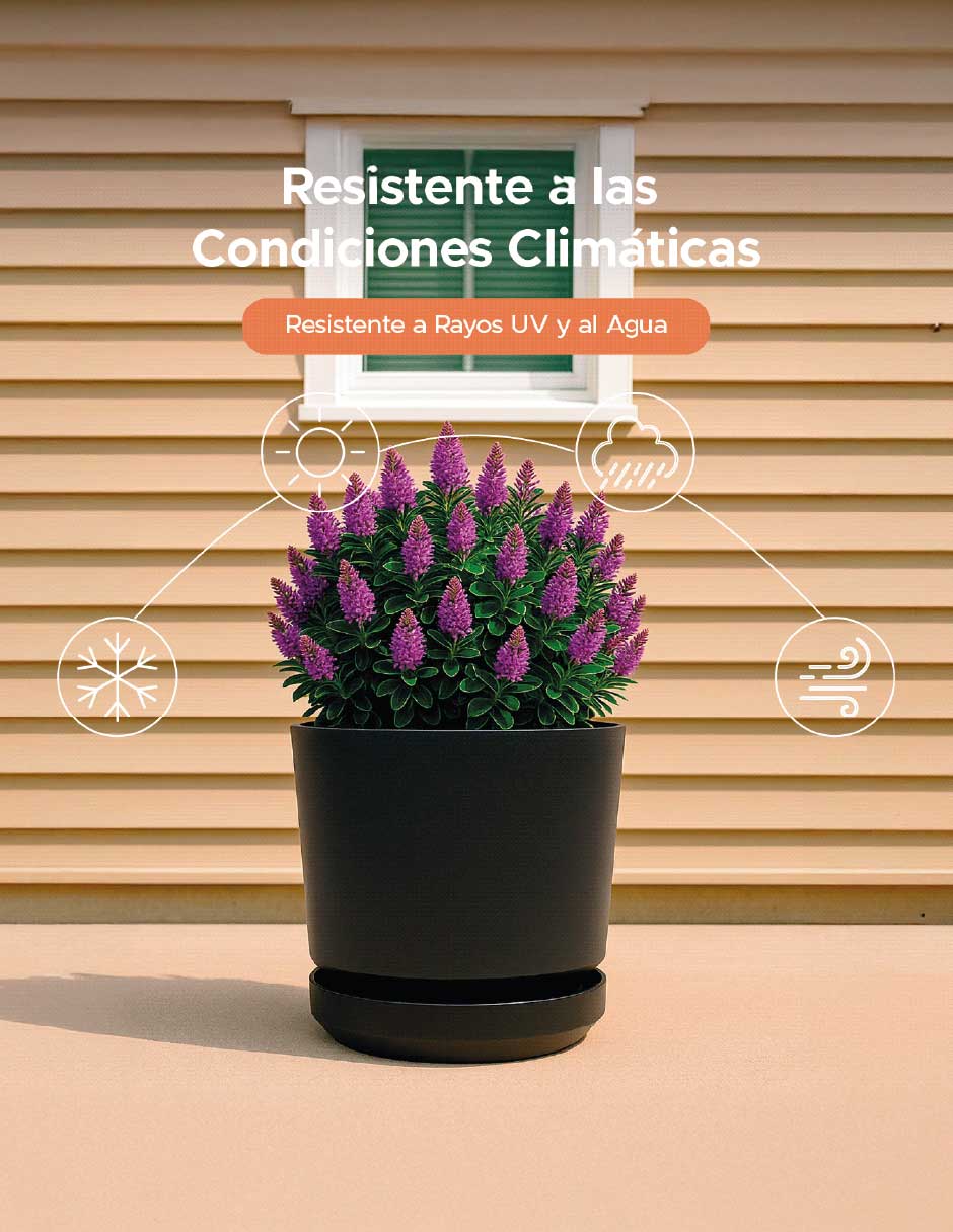 Maceta con base de plástico con auto riego 4