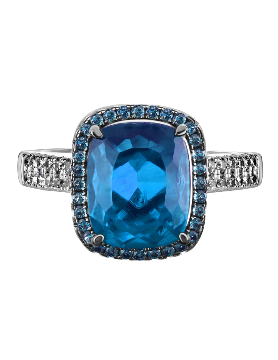 Anillo P 925 de plata zafiro