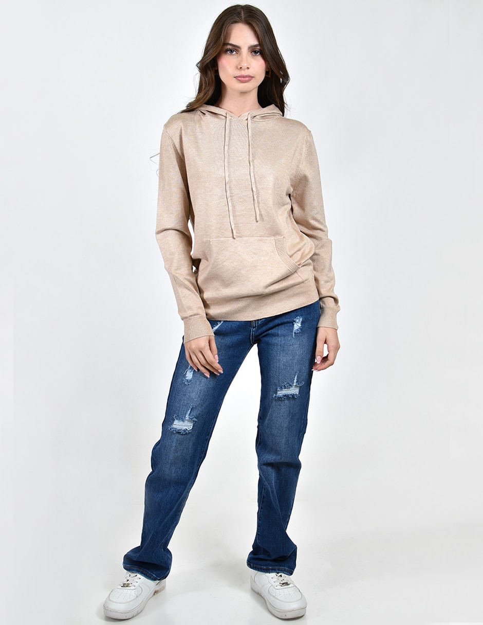 Sudadera con Capucha y bolsa para mujer 4