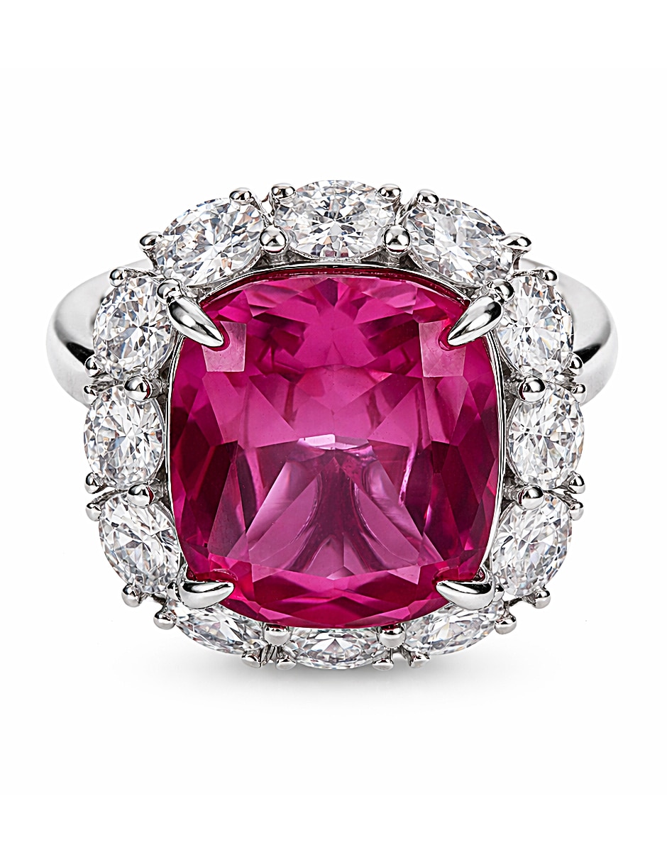 Anillo P 925 de plata rubí