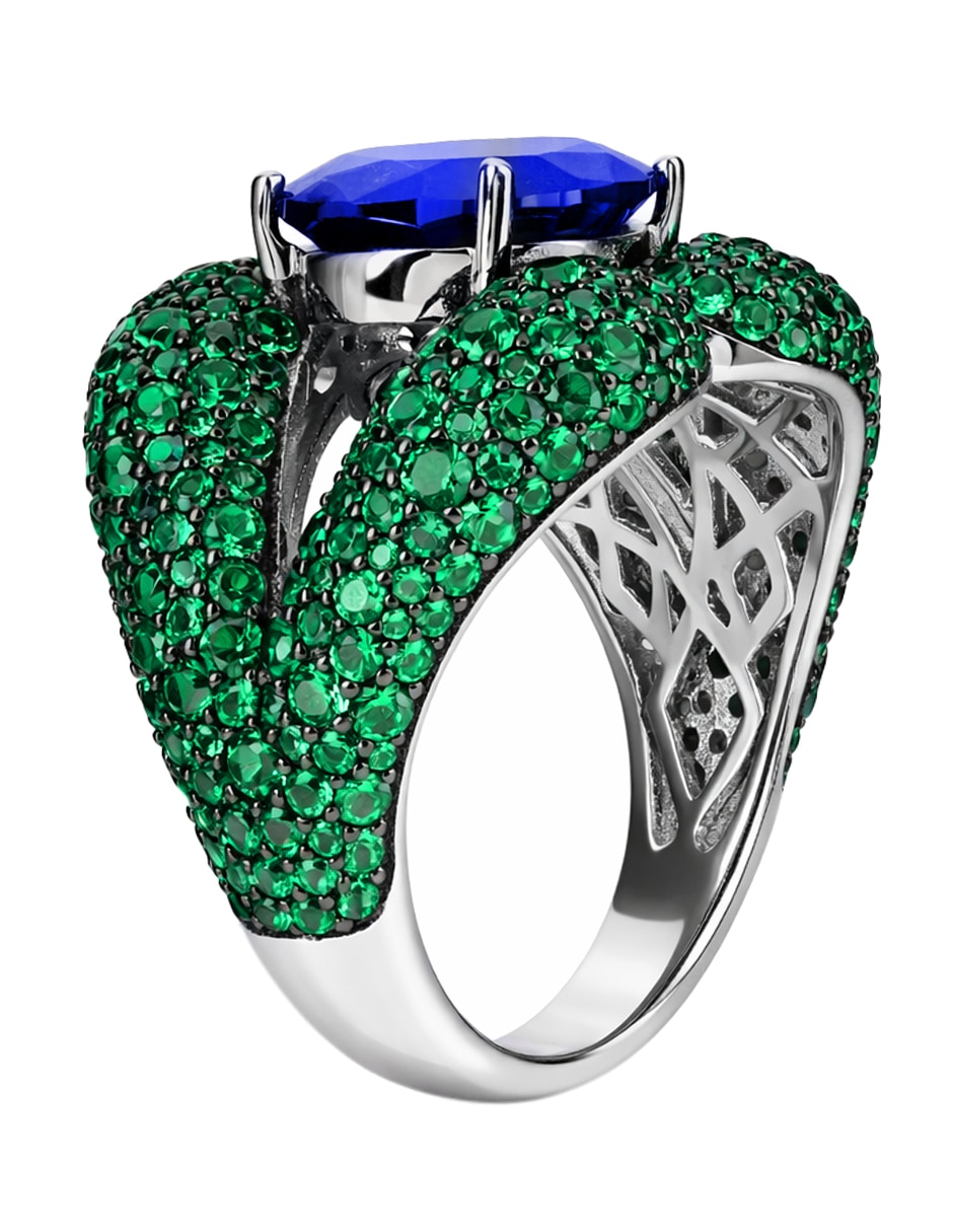 Anillo Gladkova Joyería P 925 de plata zafiro pavé