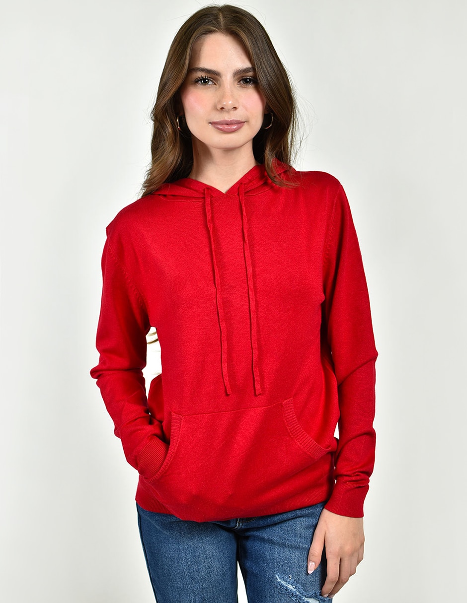 Sudadera con capucha y bolsa para mujer