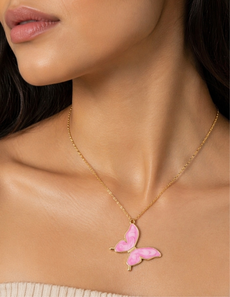 Collar mariposa zvezda aurore de metal 18 k