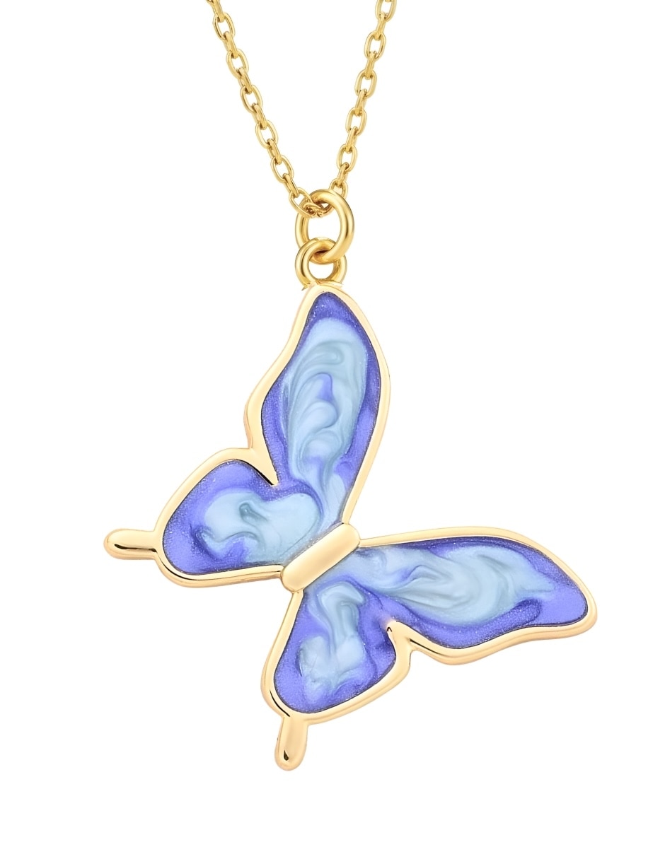 Collar con dije de mariposa Aurore con acabado chapa de oro 18 K
